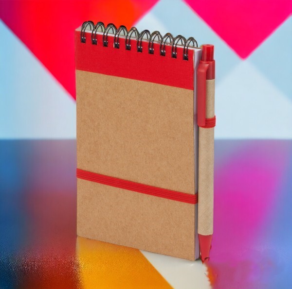 Блокнот LIEN с ручкой в обложке  из переработанного картона /  Скетчбук 70 листов